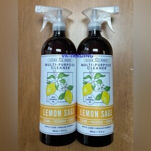 (2-Pack) CLEAN HOUSE ~ LEMON SAGE Kitchen Odor Deodorizer Cleaner Freshen Renew